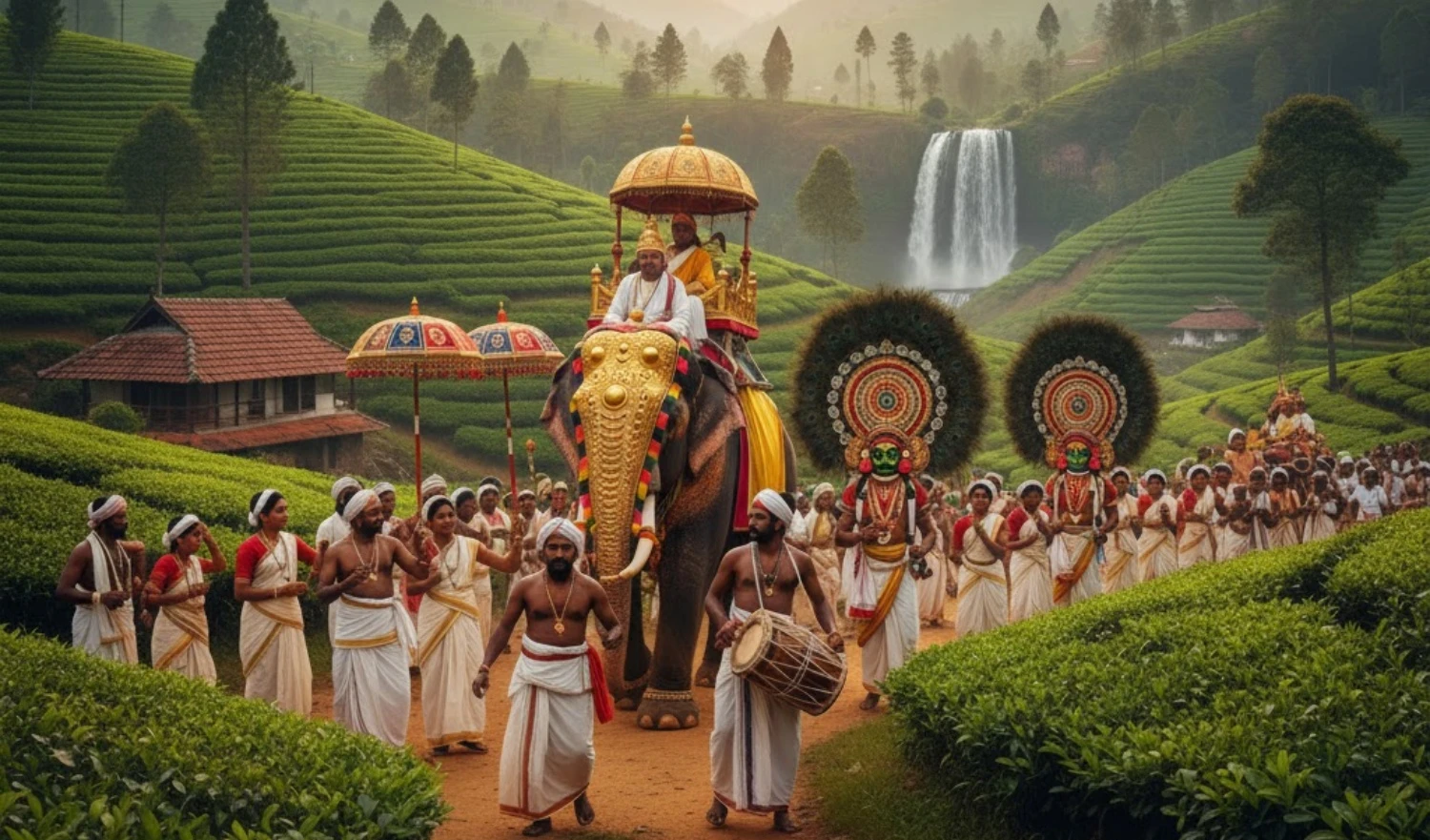 Maat Hotels – Folk traditions and cultural festivals of Munnar with Kathakali performance and Kerala drummers.